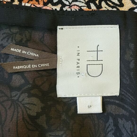 Anthropology HD In Paris Floral Patterned Keyhole 3/4 Sleeve Dress Size SP - Picture 9 of 11